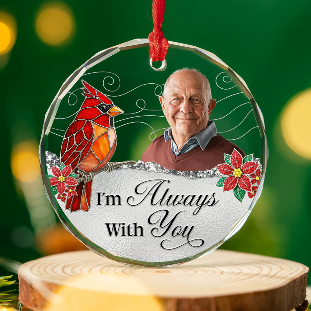 We Are Always With You - Personalized Custom Glass Ornament - Image 4