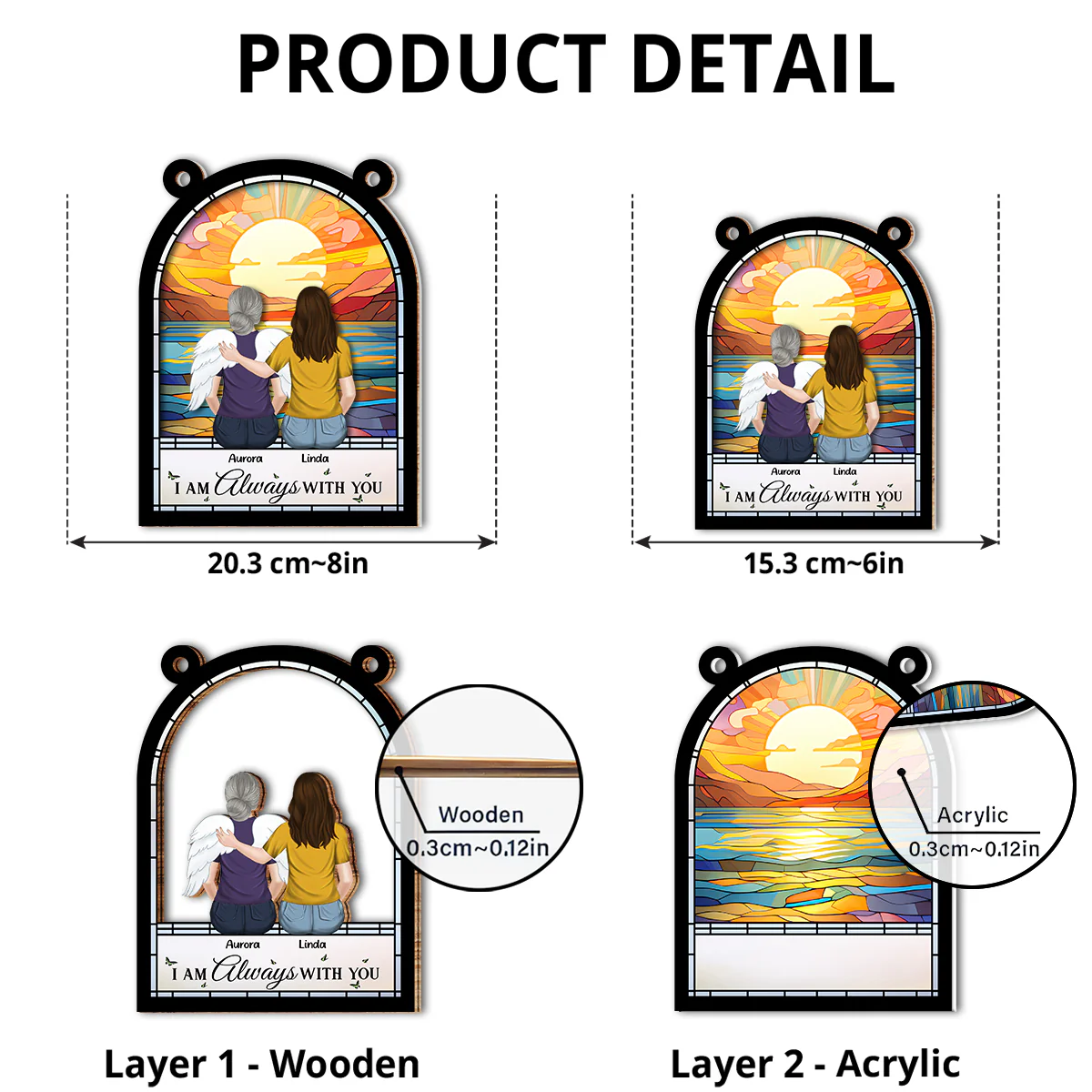 Forever In My Heart - Personalized Custom Suncatcher - Image 4