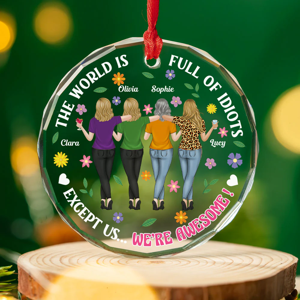 We Are Awesome - Personalized Custom Glass Ornament - Image 4