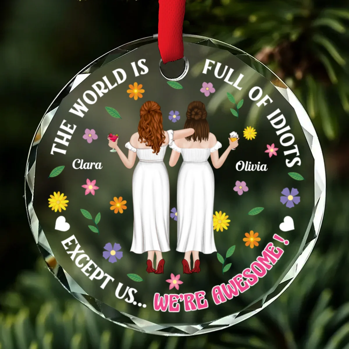 We Are Awesome - Personalized Custom Glass Ornament - Image 5