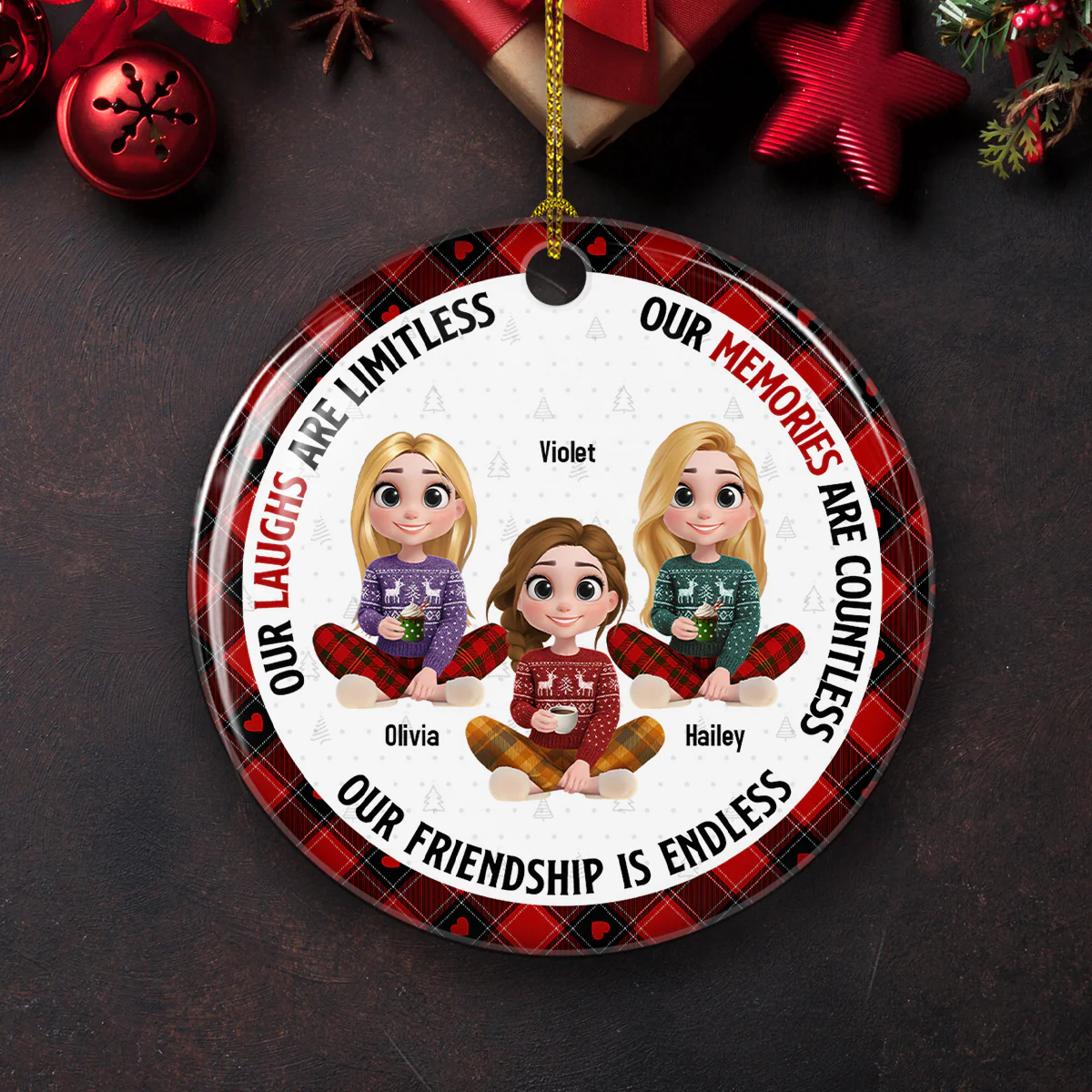 We Are Best Friends - Personalized Custom Ceramic Ornament - Image 3