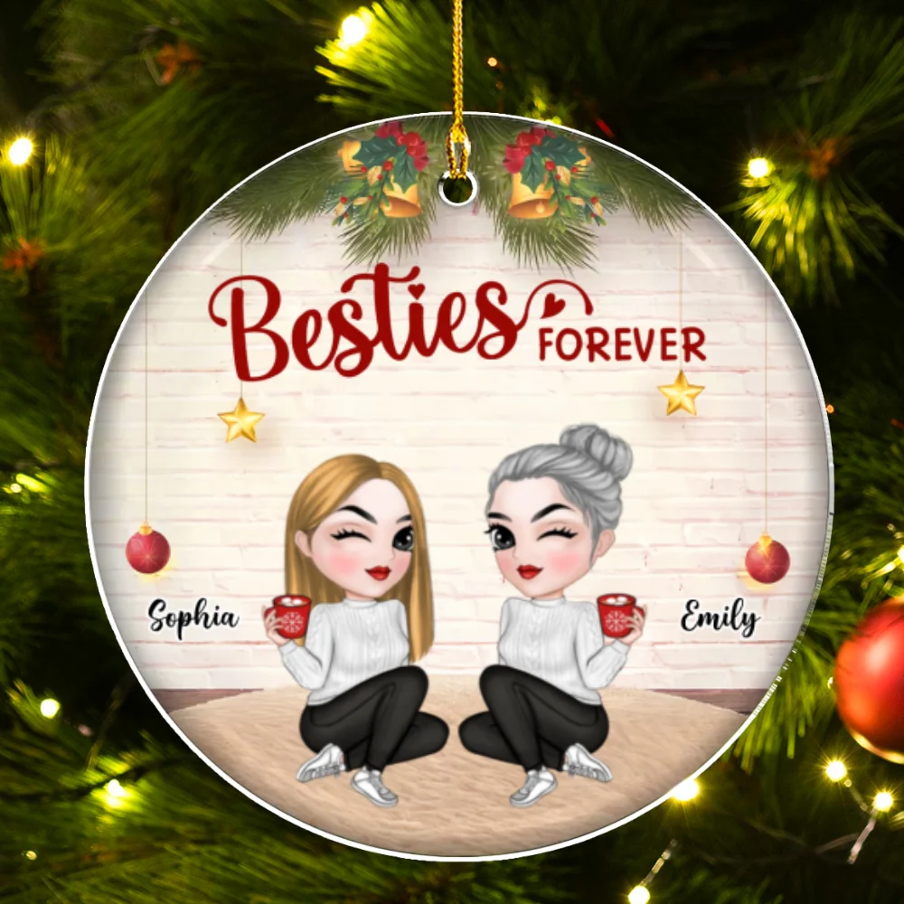 We Are Besties Forever And Always - Personalized Custom Acrylic Ornament - Image 6