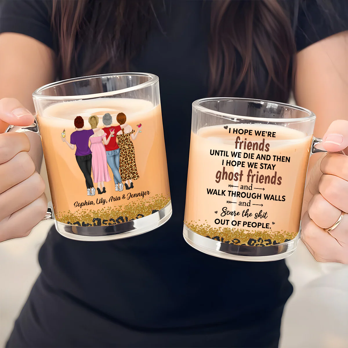 We Are Friends Until We Die - Personalized Custom Glass Mug - Image 4