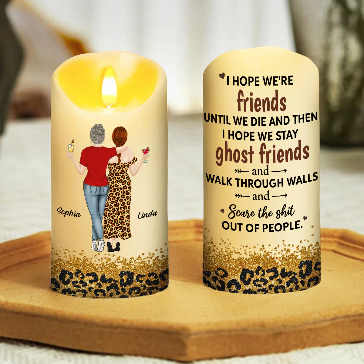 We Are Friends Until We Die - Personalized Custom LED Candle - Image 3