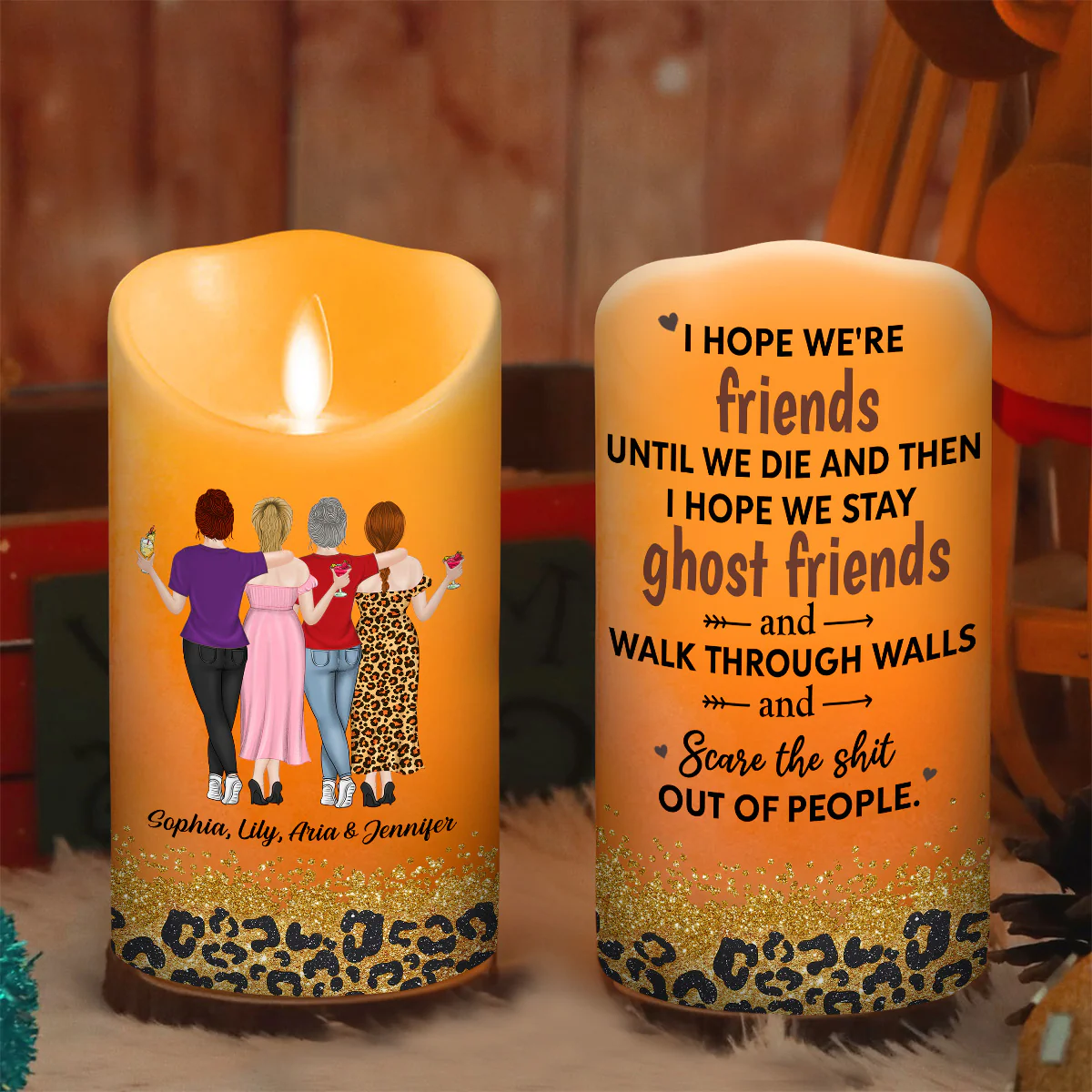 We Are Friends Until We Die - Personalized Custom LED Candle - Image 5