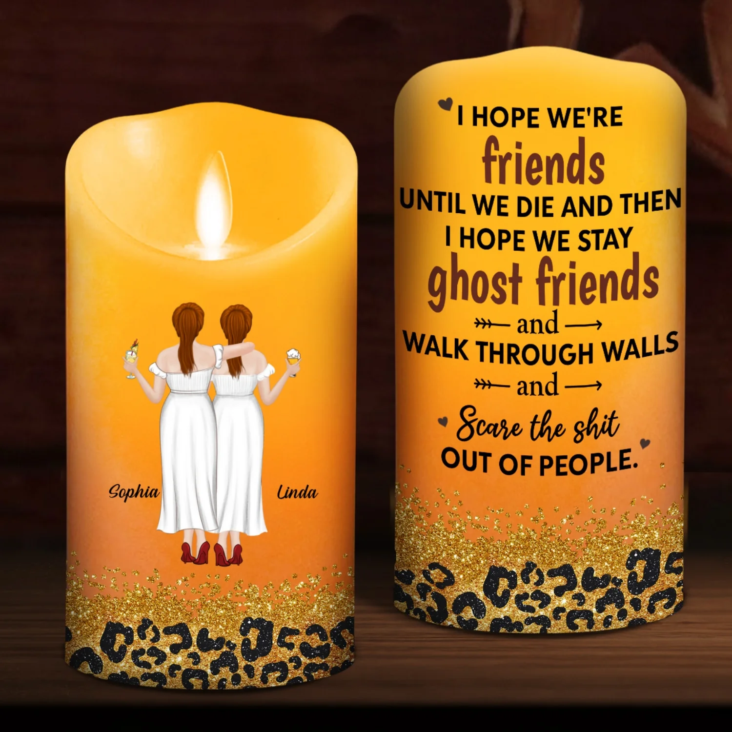 We Are Friends Until We Die - Personalized Custom LED Candle - Image 7