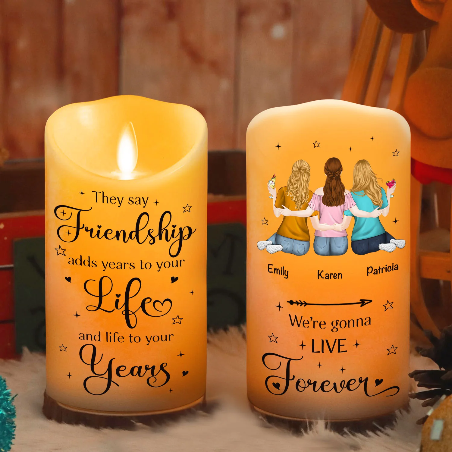 We Are Going To Live Forever - Personalized Custom LED Candle - Image 5