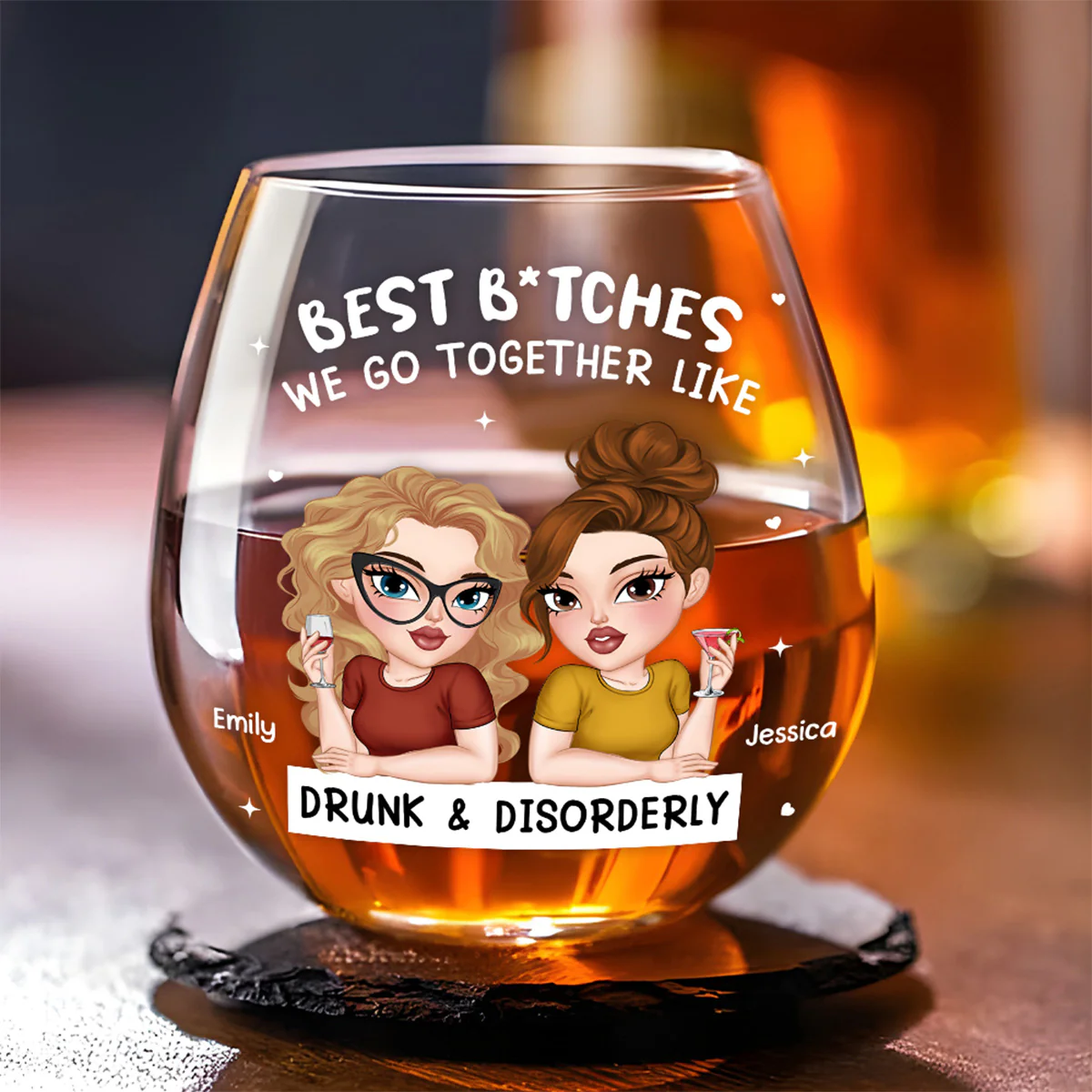 We Are Masterminds Of Mayhem - Personalized Custom Wine Glass