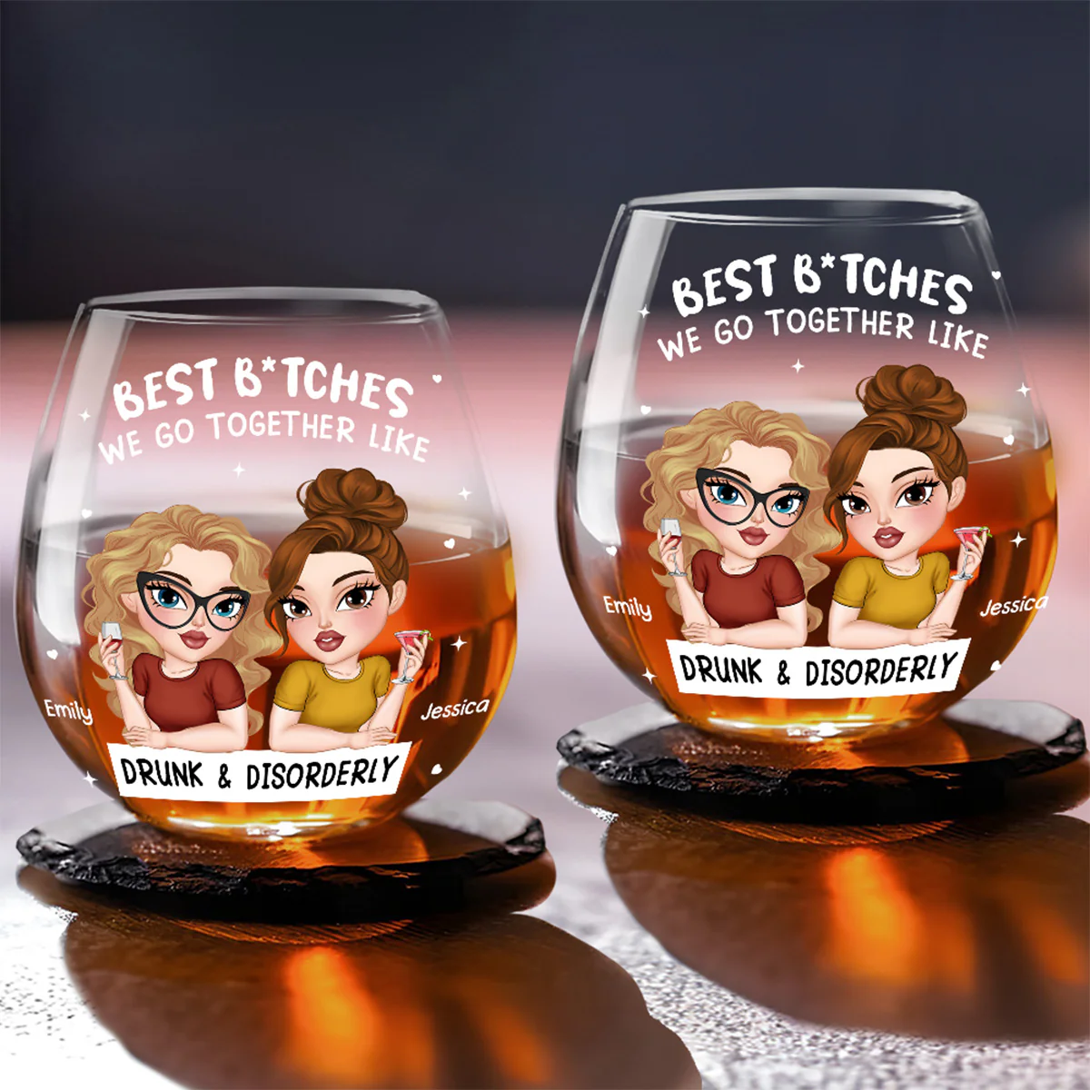 We Are Masterminds Of Mayhem - Personalized Custom Wine Glass - Image 4