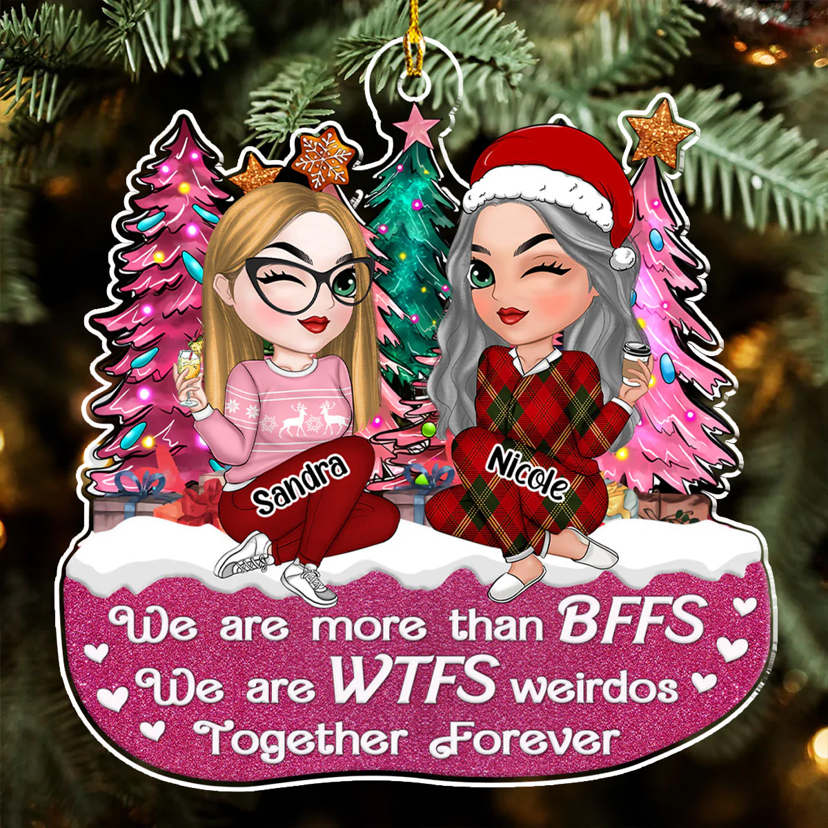 We Are More Than BFFS - Personalized Custom Acrylic Ornament - Image 4