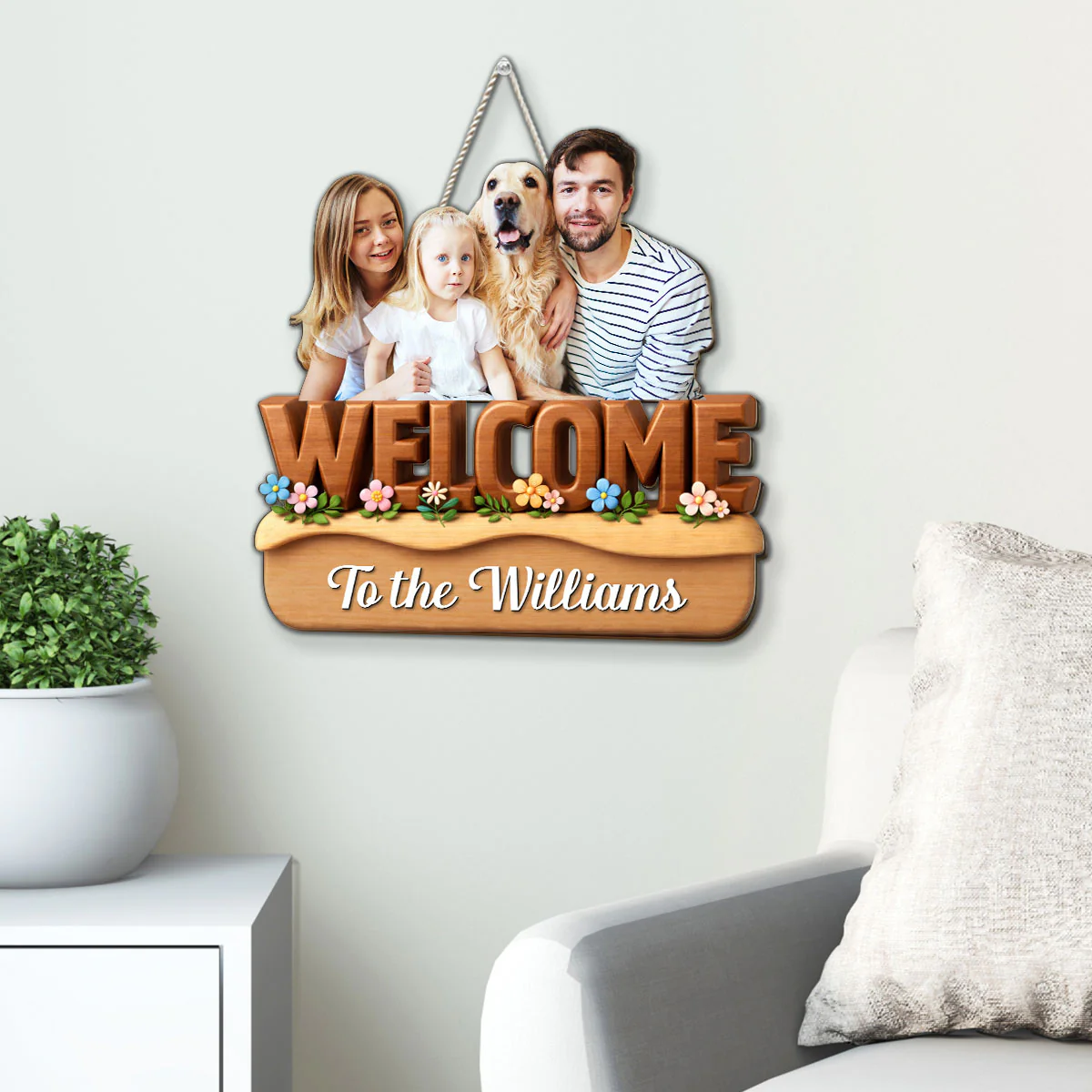 We Are Nice Here Photo - Personalized Custom 3D Effect Wood Sign - Image 3