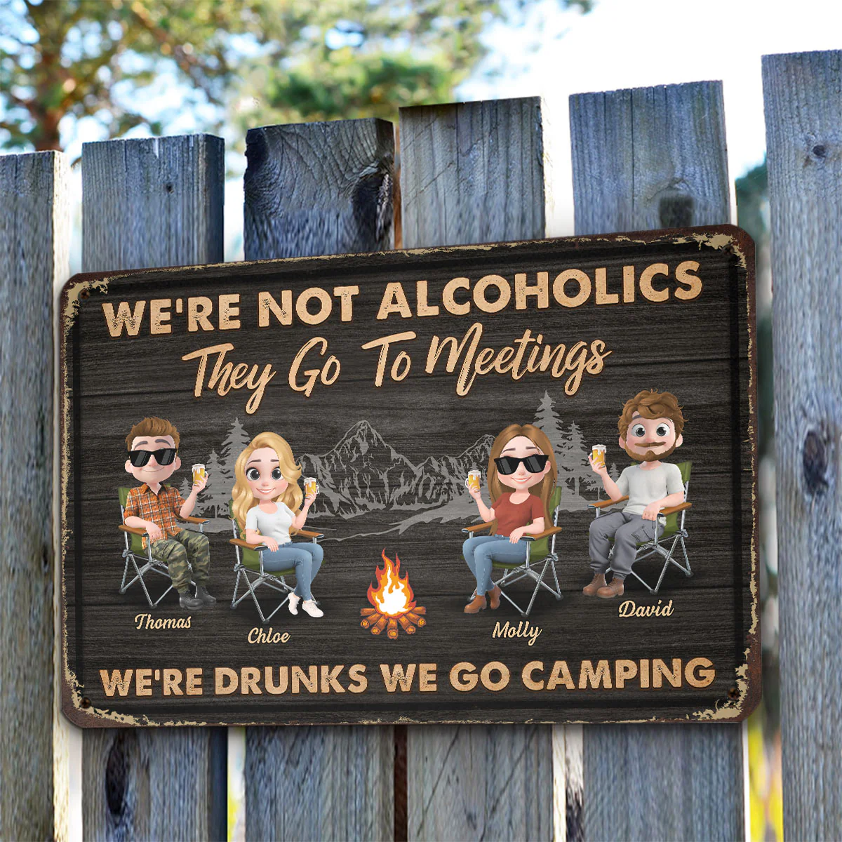 We Are Not Alcoholics - Personalized Custom Metal Sign - Image 2