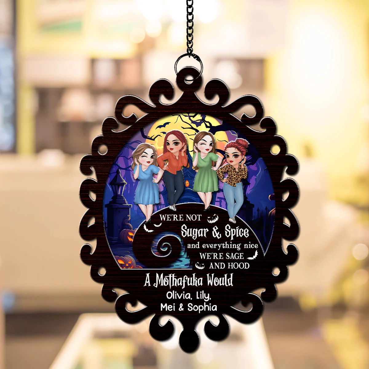 We Are Not Sugar And Spice - Personalized Custom Suncatcher - Image 2