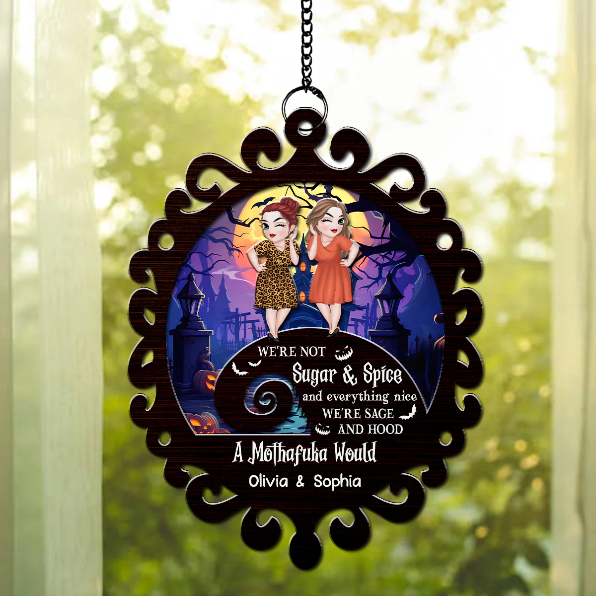 We Are Not Sugar And Spice - Personalized Custom Suncatcher - Image 4