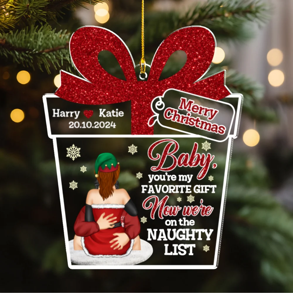 We Are On The Naughty List - Personalized Custom Acrylic Ornament - Image 5