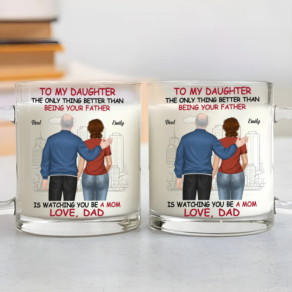 We Are Proud Of You Daughter - Personalized Custom Glass Mug - Image 2