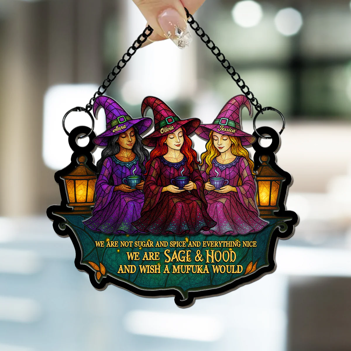 We Are Sage And Hood - Personalized Custom Suncatcher - Image 3
