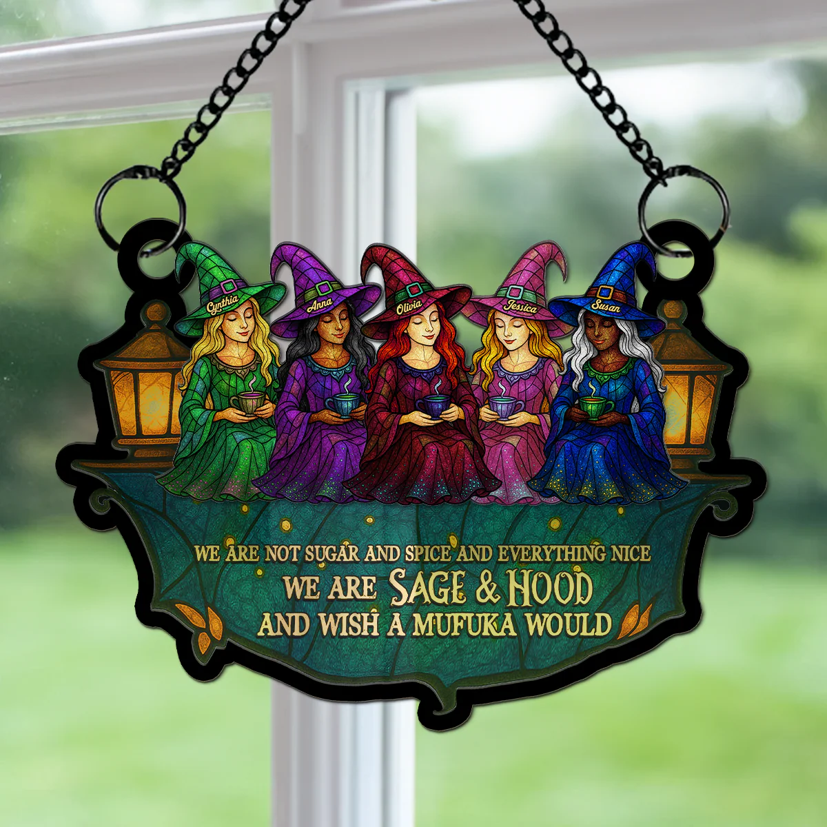 We Are Sage And Hood - Personalized Custom Suncatcher - Image 5