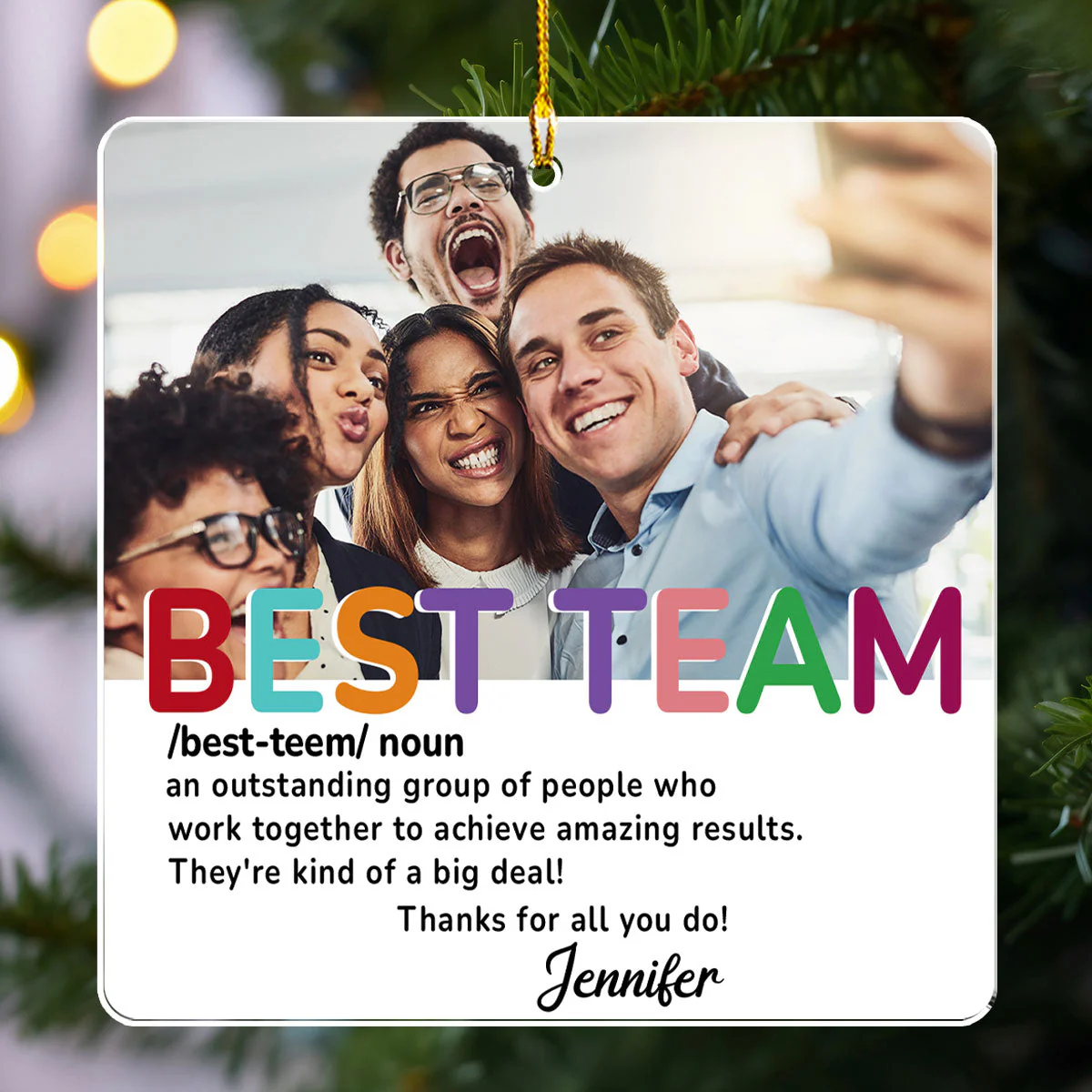 We Are The Best Team - Personalized Custom Acrylic Ornament - Image 2