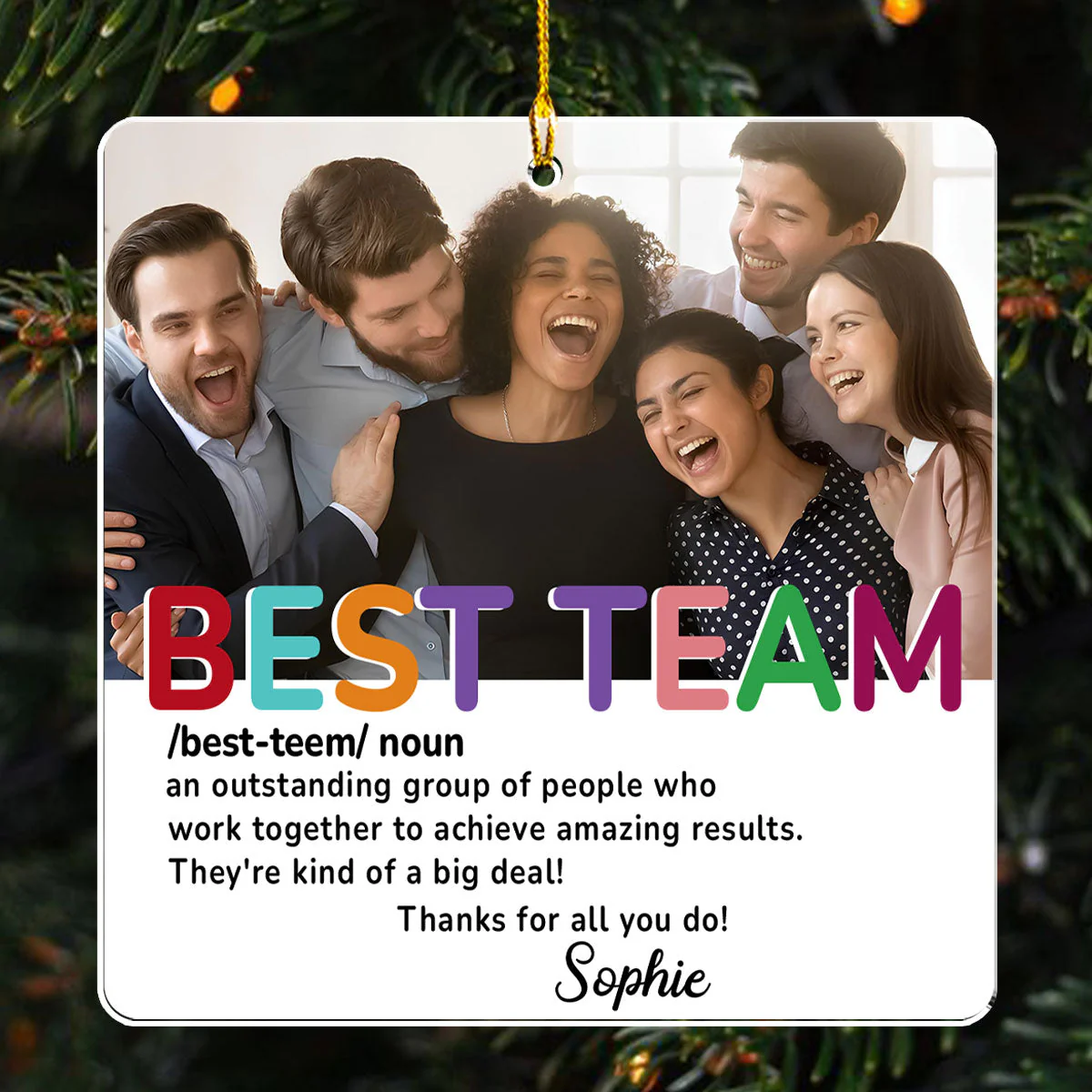 We Are The Best Team - Personalized Custom Acrylic Ornament - Image 3