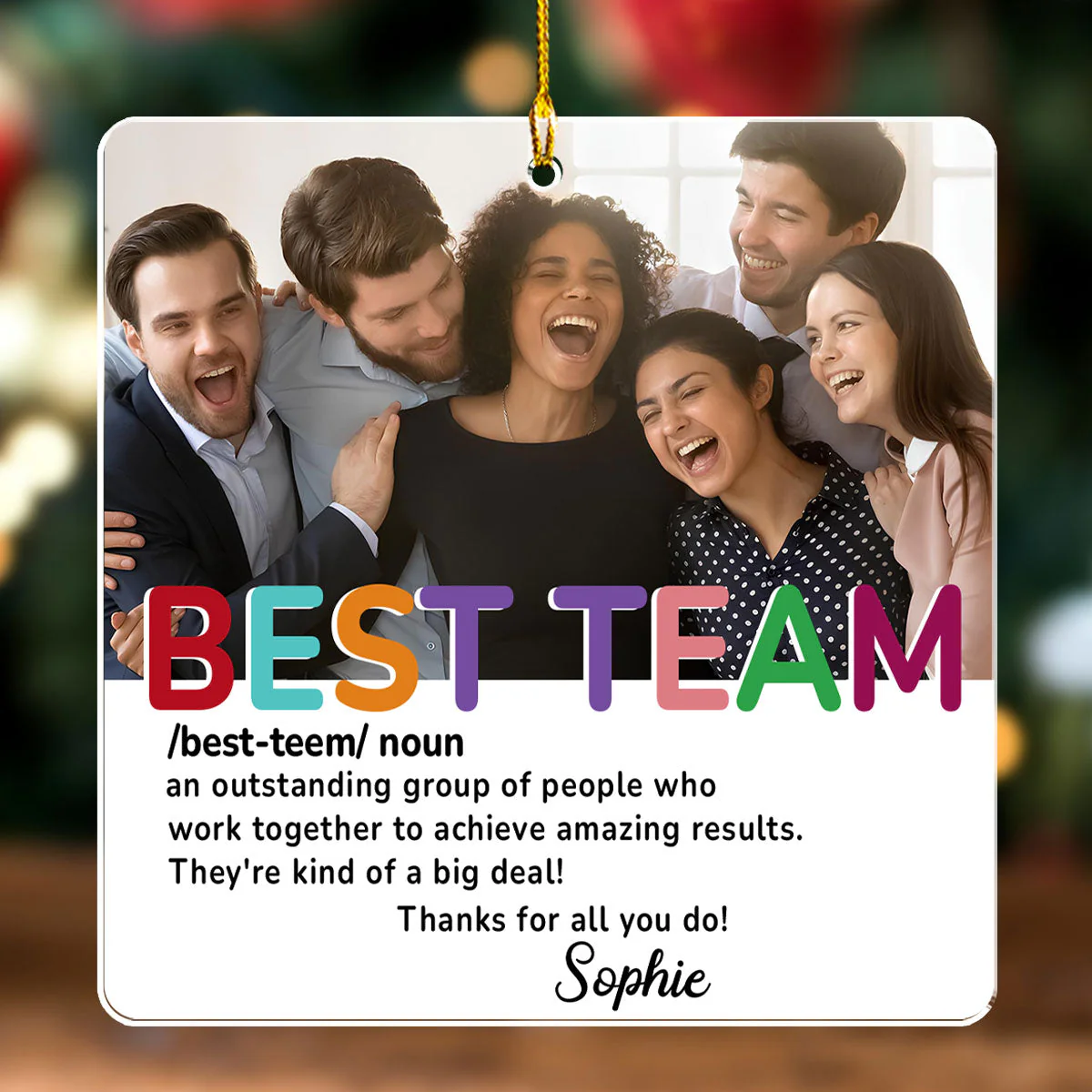 We Are The Best Team - Personalized Custom Acrylic Ornament - Image 4