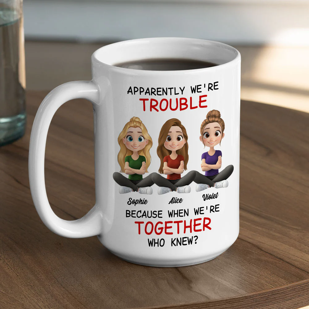 We Are Trouble - Personalized Custom Coffee Mug - Image 3