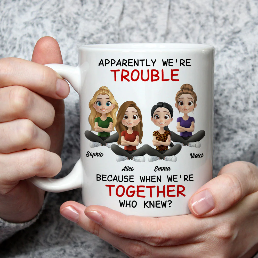 We Are Trouble - Personalized Custom Coffee Mug - Image 4