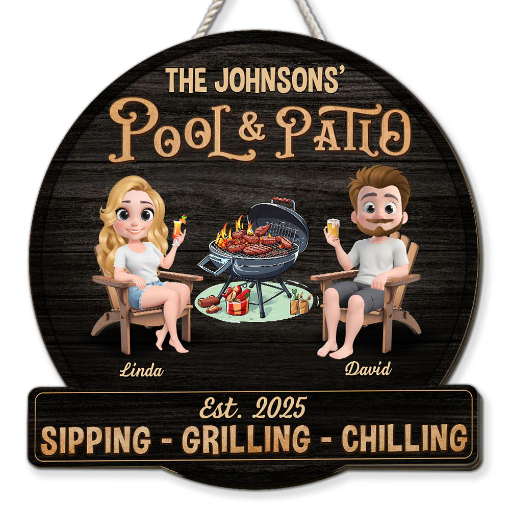 We At Pool And Patio - Personalized Custom Wood Sign