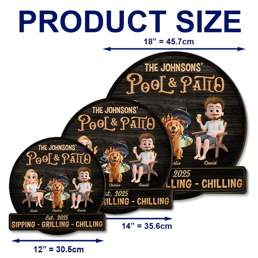 We At Pool And Patio With Dog - Personalized Custom Wood Sign - Image 5