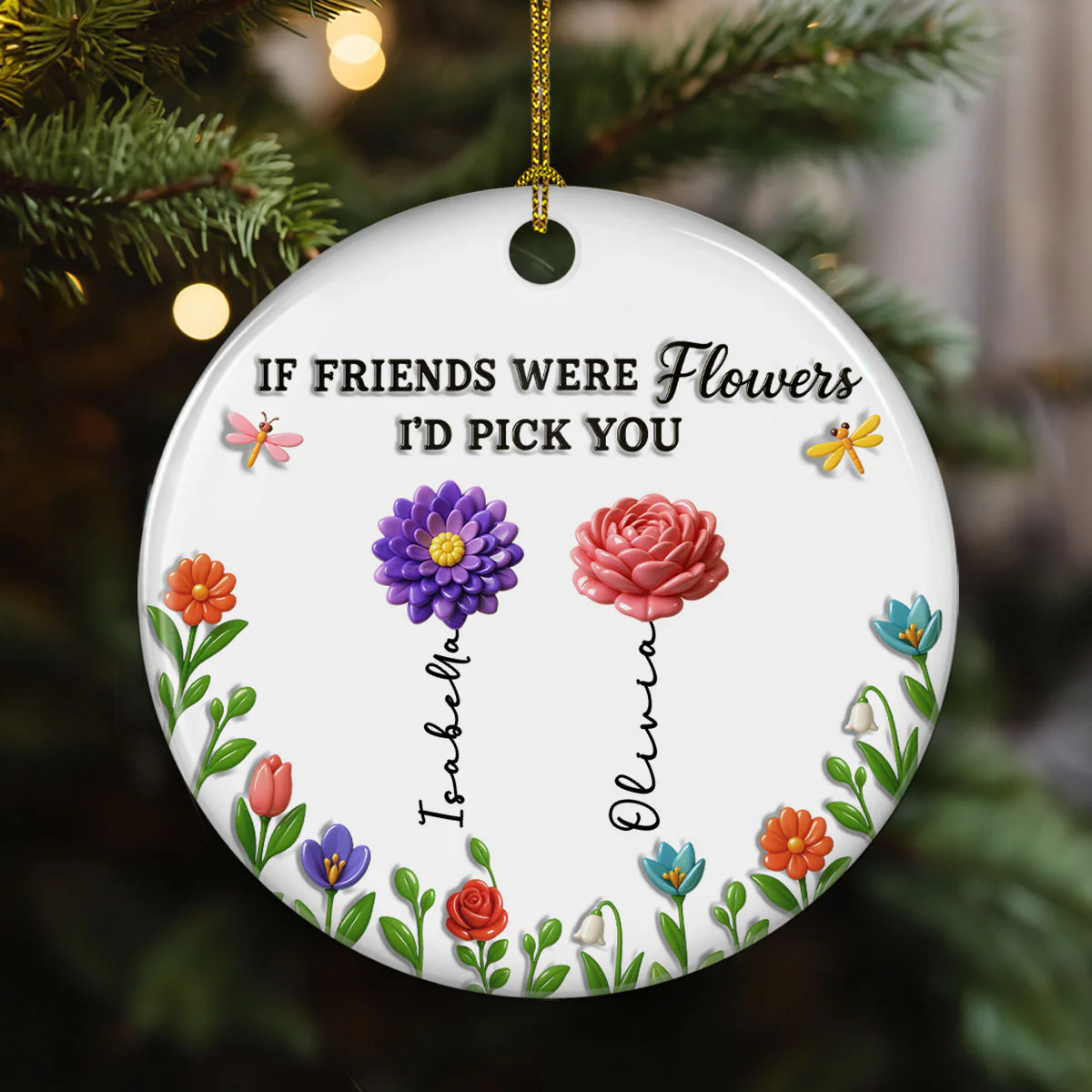 We Bloom Better Together Always - Personalized Custom 3D Inflated Effect Ceramic Ornament - Image 2