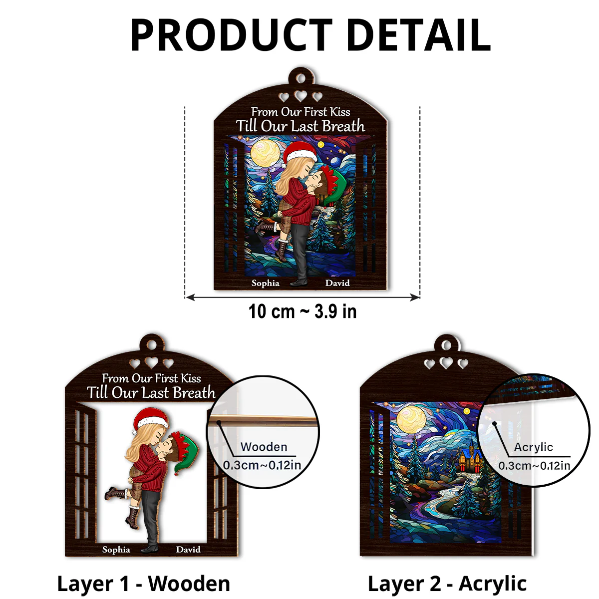 We Build A Life We Love - Personalized Custom Suncatcher Ornament - Image 5