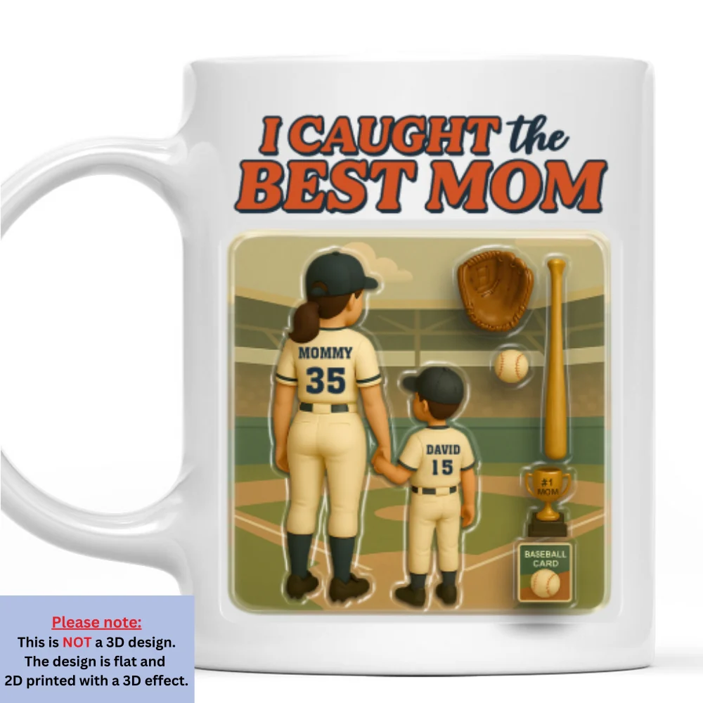 We Caught The Best Mom Baseball - Personalized Custom Coffee Mug - Image 7
