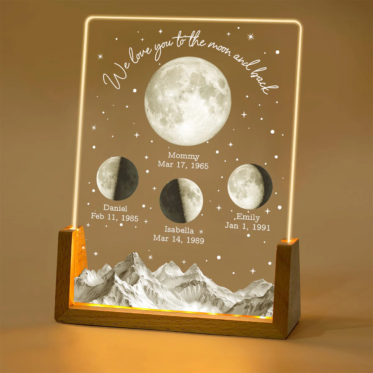 We Cherish You Beyond Stars - Personalized Custom Plaque With Walnut Base