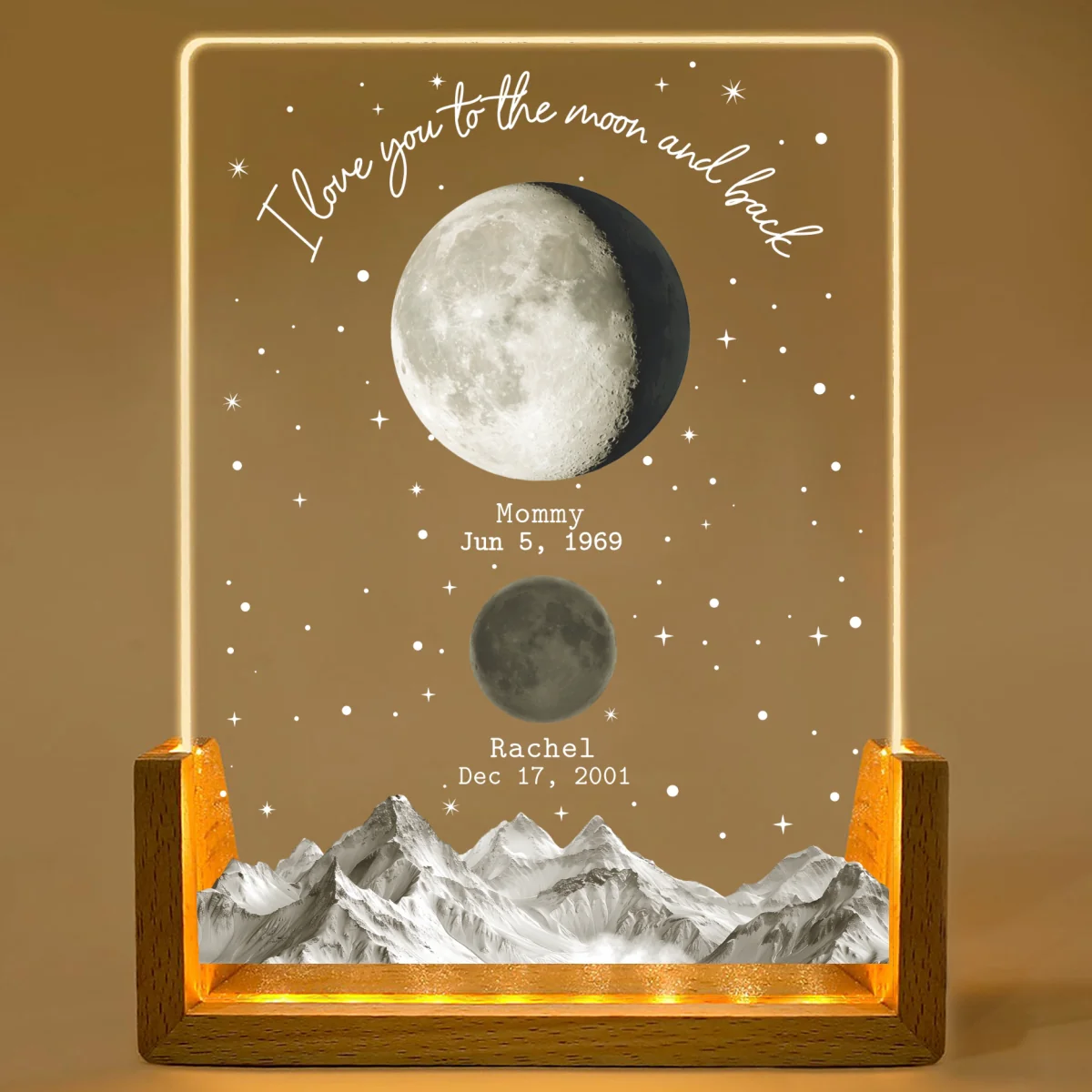 We Cherish You Beyond Stars - Personalized Custom Plaque With Walnut Base - Image 8