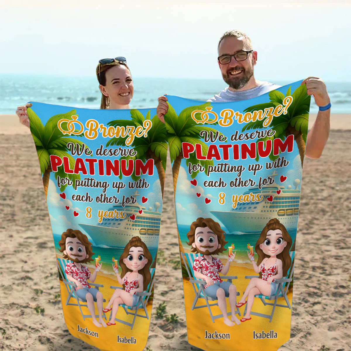 We Deserve Platinum - Personalized Custom Beach Towel - Image 3