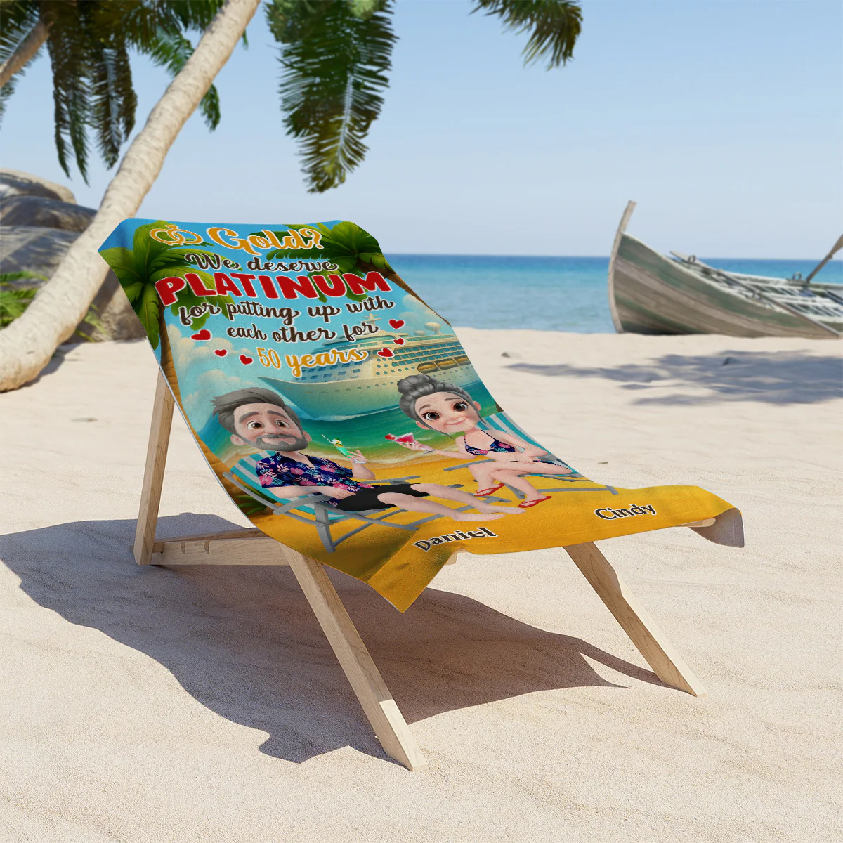 We Deserve Platinum - Personalized Custom Beach Towel - Image 4