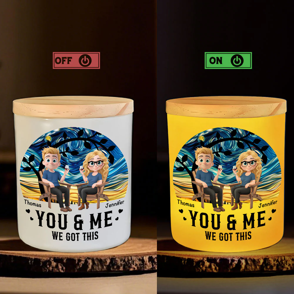 We Got This - Personalized Custom Glass Jar With LED Candle - Image 4