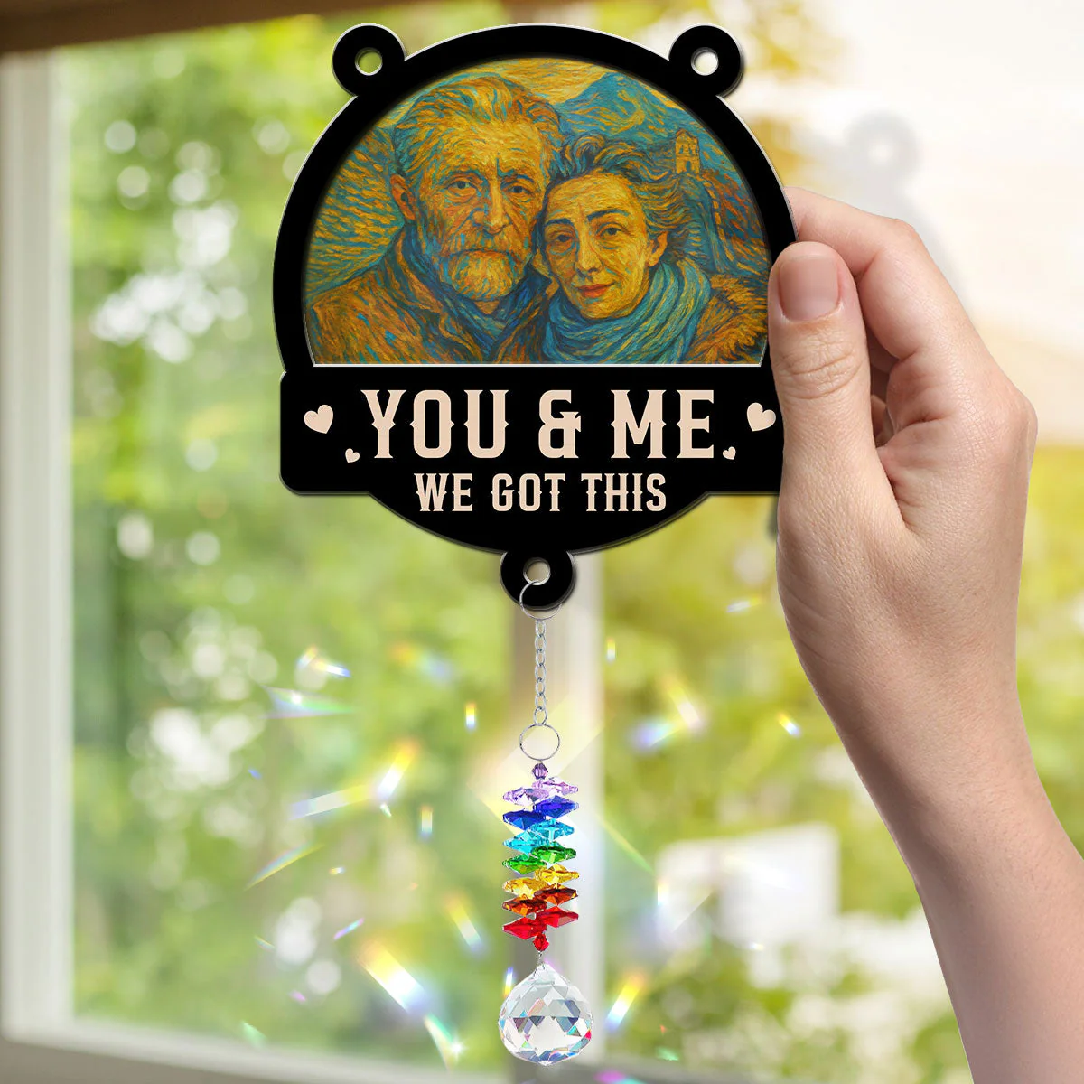 We Got This Until Our Last Breath - Personalized Custom Suncatcher With Crystal Rainbow Charm - Image 6