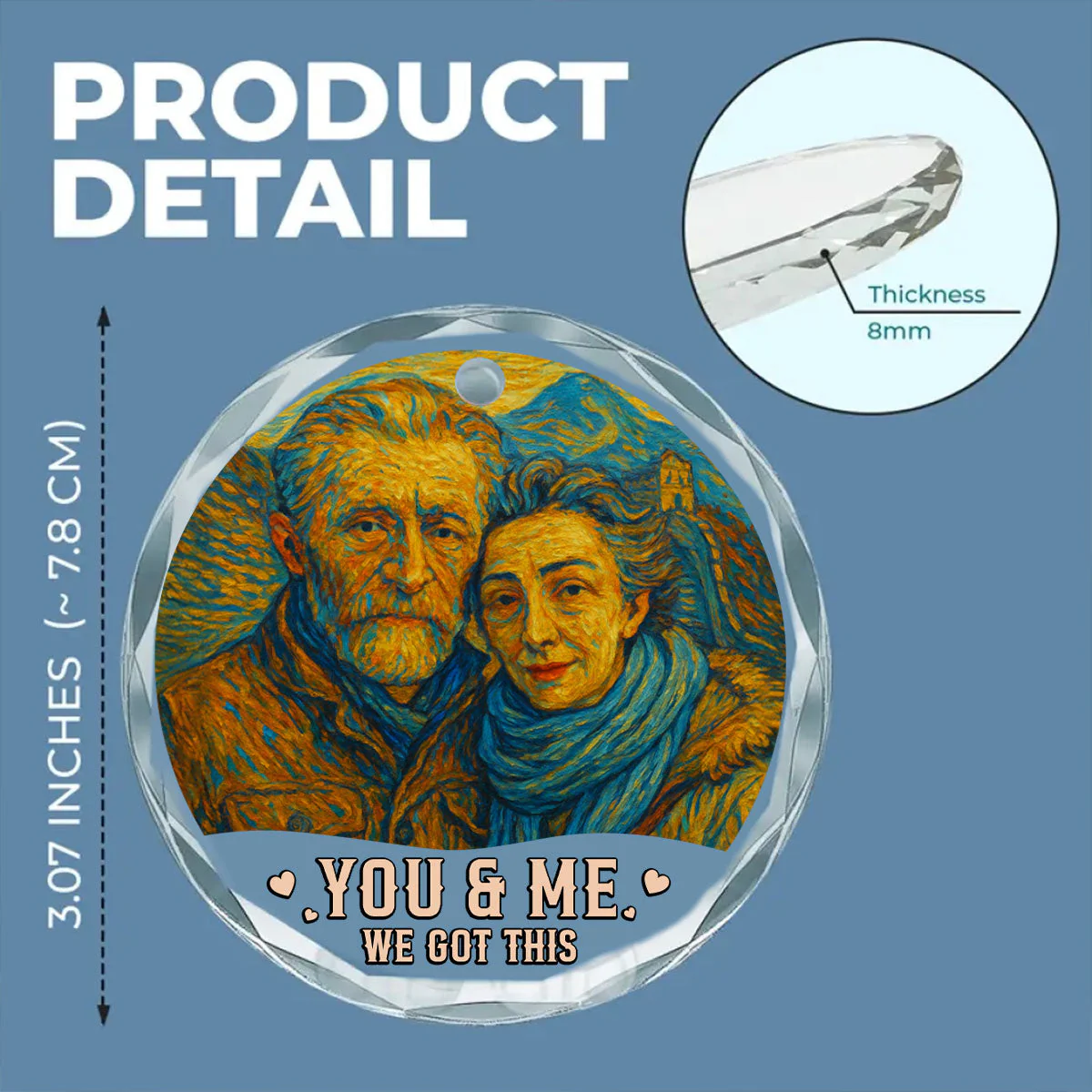 We Got This Untill Our Last Breath - Personalized Custom Glass Ornament - Image 4