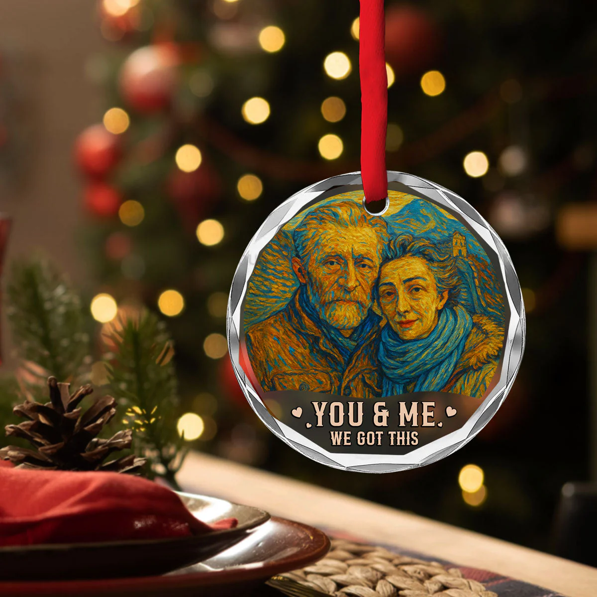 We Got This Untill Our Last Breath - Personalized Custom Glass Ornament - Image 6