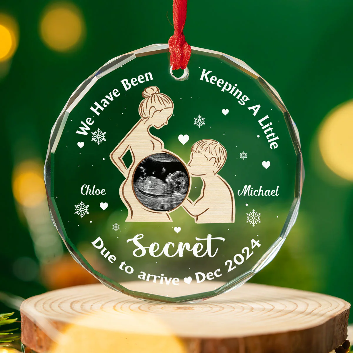 We Have Been Keeping A Little Secret - Personalized Custom Glass Ornament - Image 2