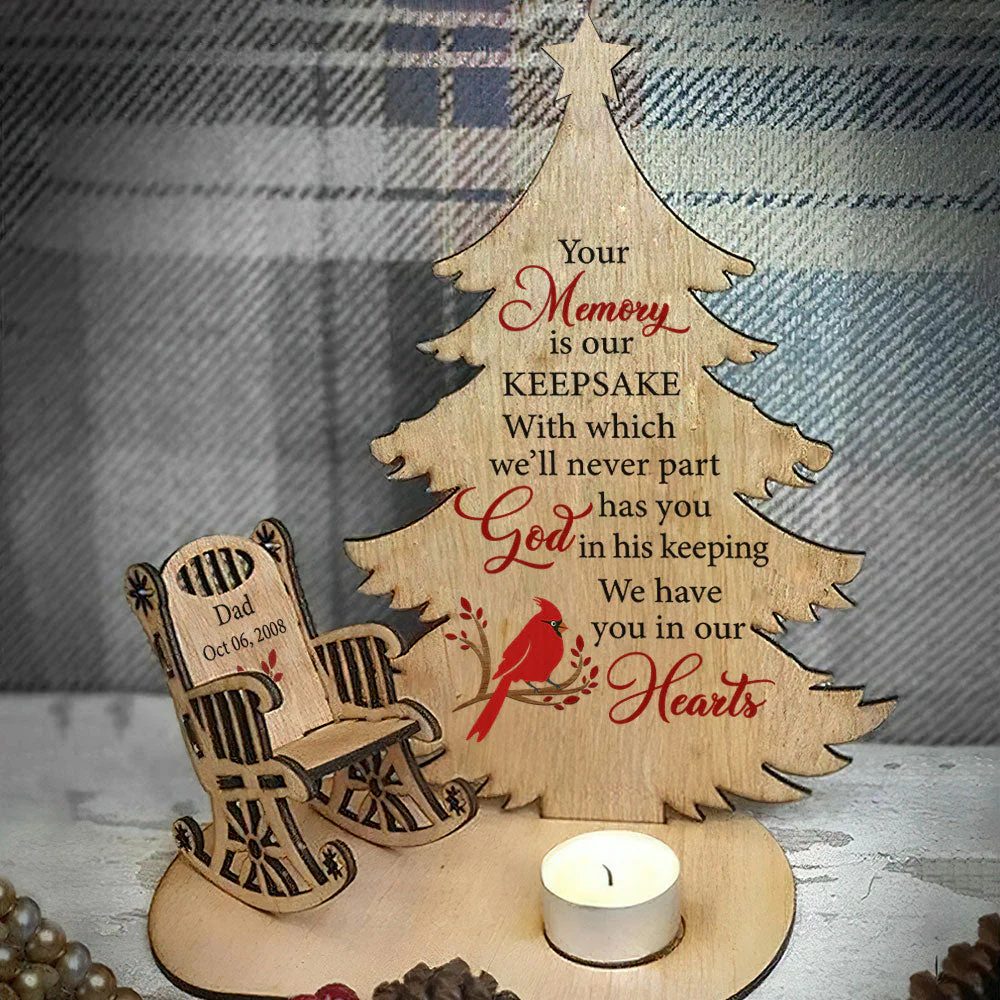 We Have You In Our Hearts - Personalized Custom Candle Holder - Image 4