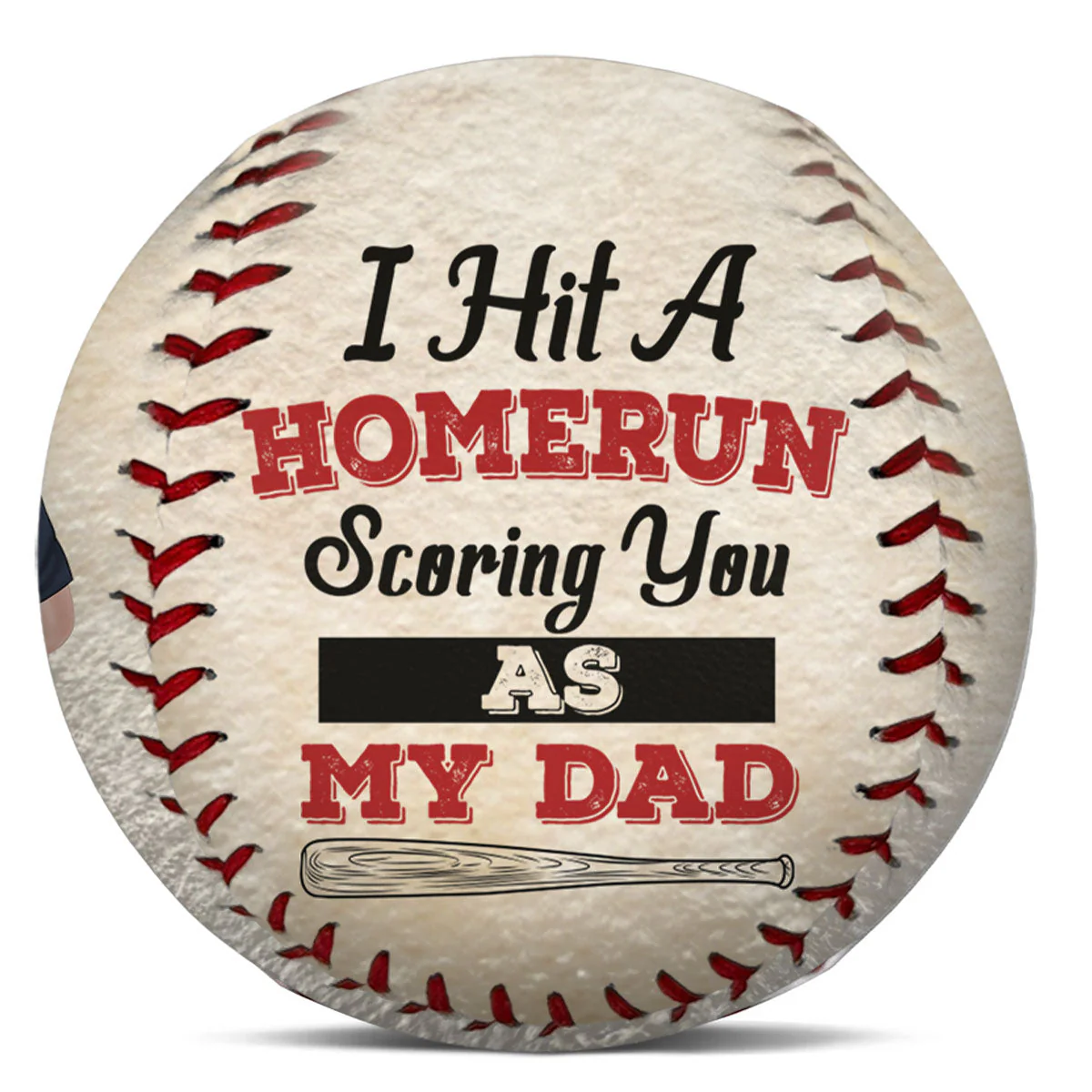 We Hit A Homerun Scoring You As Our Dad - Personalized Custom Baseball - Image 2