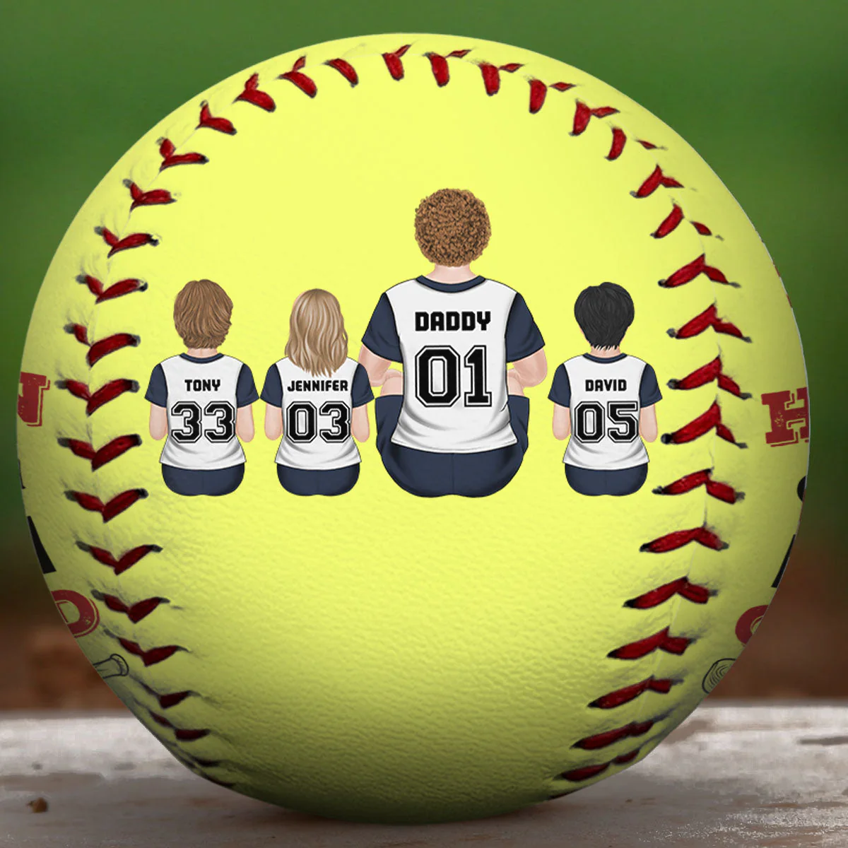 We Hit A Homerun Scoring You As Our Dad - Personalized Custom Baseball - Image 4