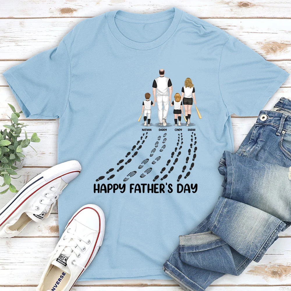 We Hit A Homerun With You As Our Dad - Personalized Custom Shirt - Image 2