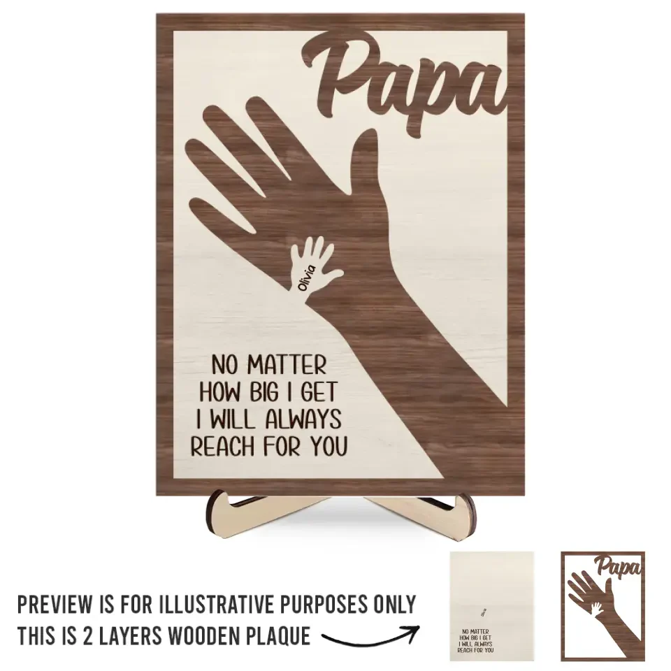 We Hold Our Hands Together And Forever - Personalized Wooden Plaque - Image 5
