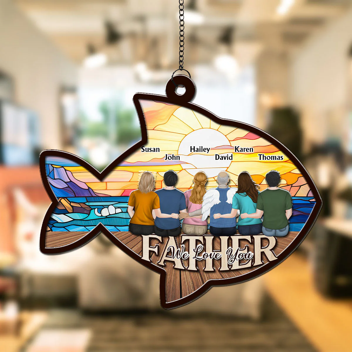 We Hooked The Best Daddy - Personalized Custom Suncatcher - Image 4