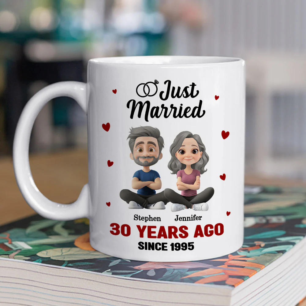 We Just Married - Personalized Custom Coffee Mug - Image 2