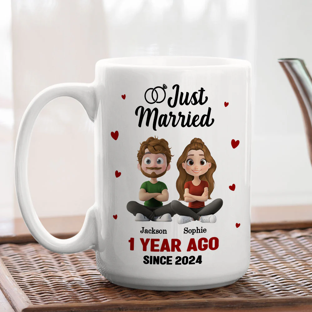 We Just Married - Personalized Custom Coffee Mug - Image 4