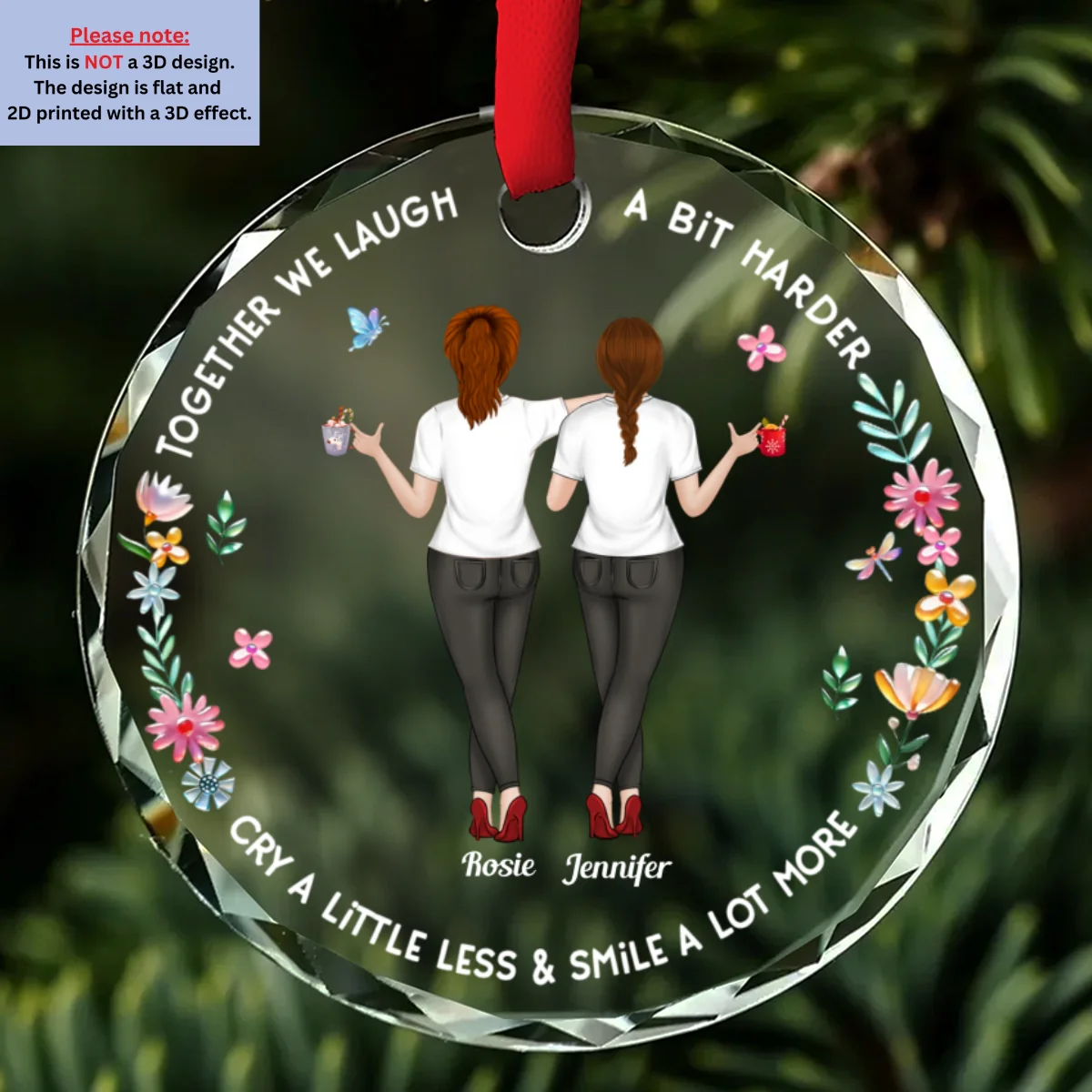 We Laugh A Bit Harder - Personalized Custom Glass Ornament - Image 6